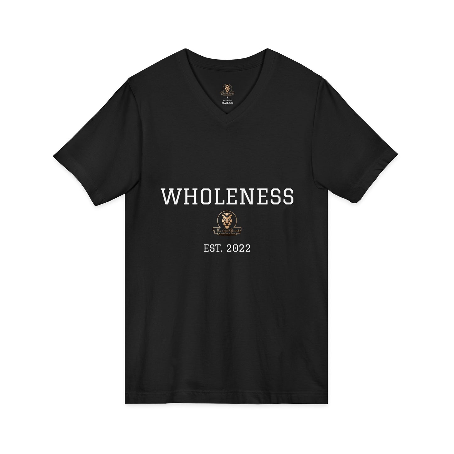 Wholeness V-Neck Tee — Minimal Self-Care Shirt (Est. 2022)