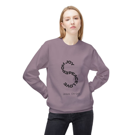 Christian Crewneck Sweatshirt — Joy Peace Love Holy (Jesus Christ)