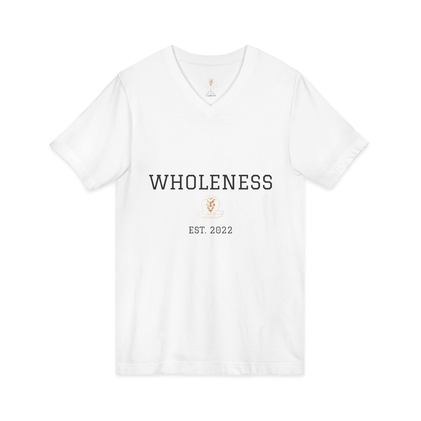 Wholeness V-Neck Tee — Minimal Self-Care Shirt (Est. 2022)