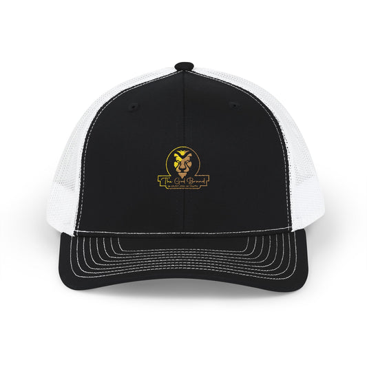 Lion Patch Trucker Cap - Vintage Gold Embroidered Snapback