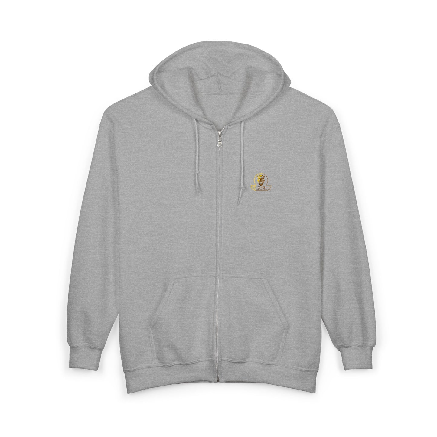Golden Globe Winner Zip Hoodie — Small Emblem Award Logo Full-Zip Sweatshirt