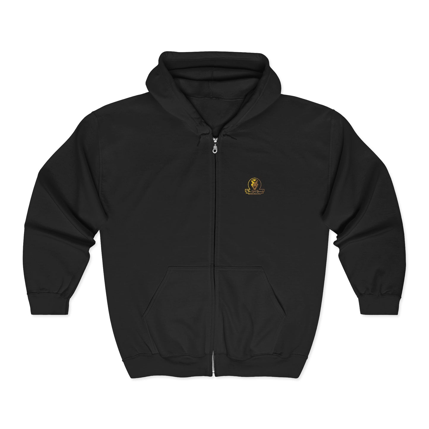 Golden Globe Winner Zip Hoodie — Small Emblem Award Logo Full-Zip Sweatshirt