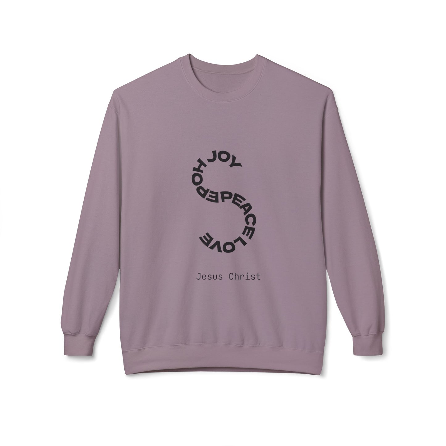 Christian Crewneck Sweatshirt — Joy Peace Love Holy (Jesus Christ)