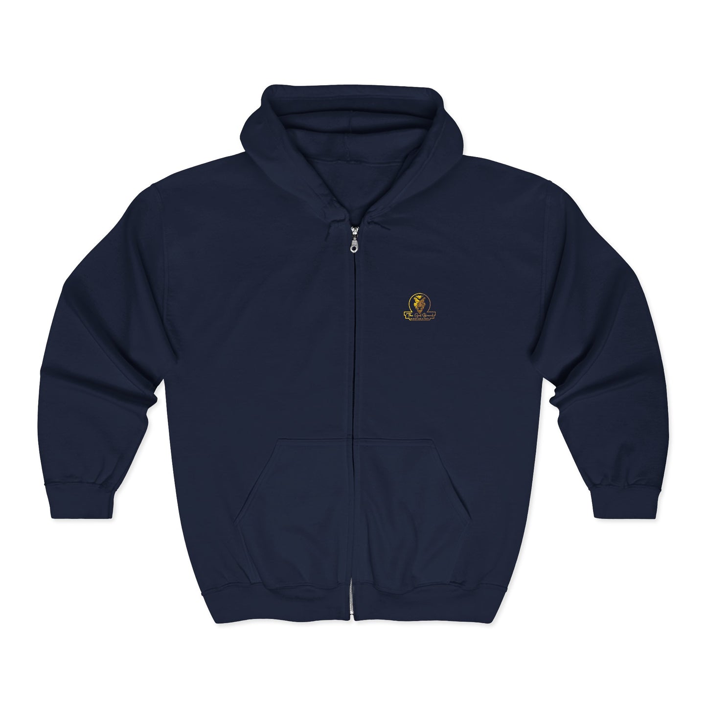 Golden Globe Winner Zip Hoodie — Small Emblem Award Logo Full-Zip Sweatshirt
