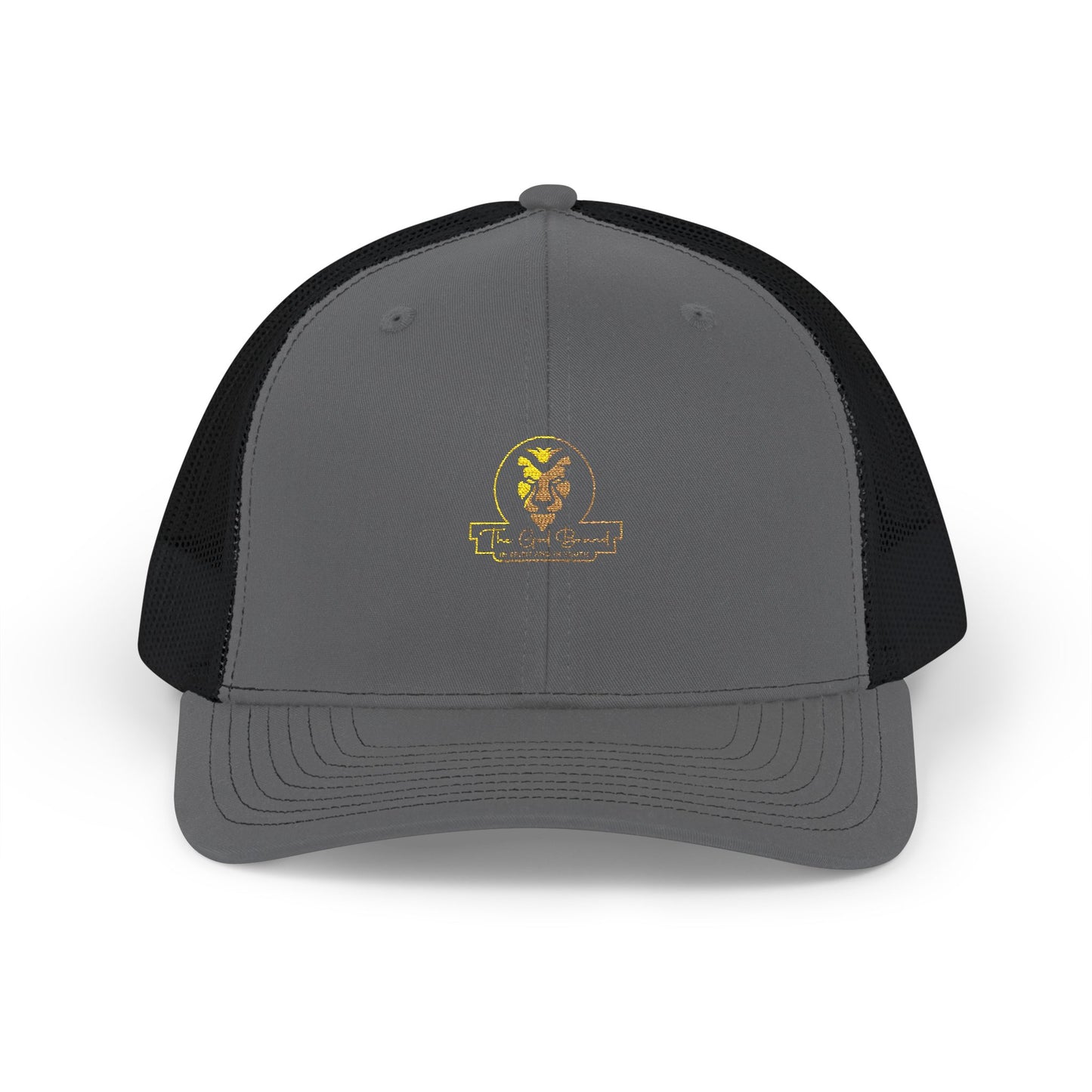 Lion Patch Trucker Cap - Vintage Gold Embroidered Snapback