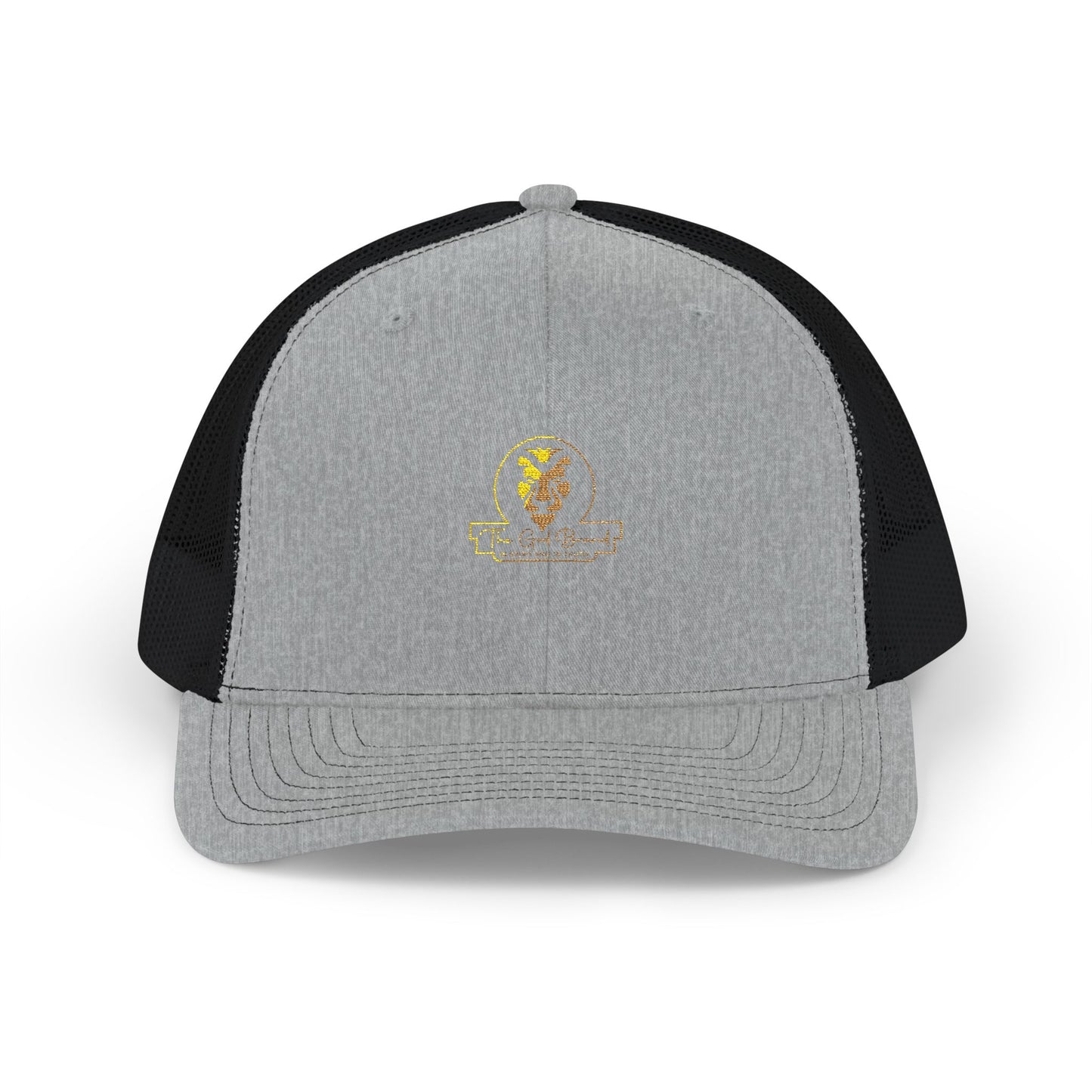 Lion Patch Trucker Cap - Vintage Gold Embroidered Snapback