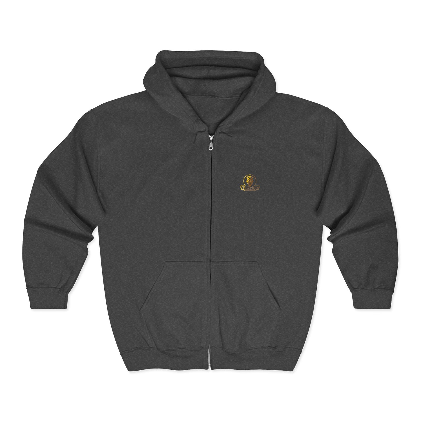 Golden Globe Winner Zip Hoodie — Small Emblem Award Logo Full-Zip Sweatshirt