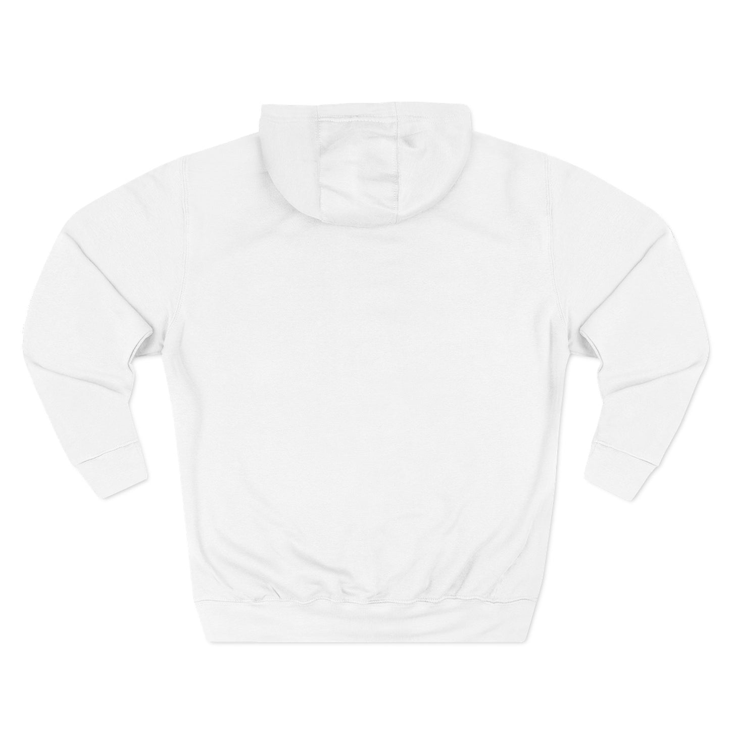 Minimal Gold Emblem Hoodie — White Fleece Pullover
