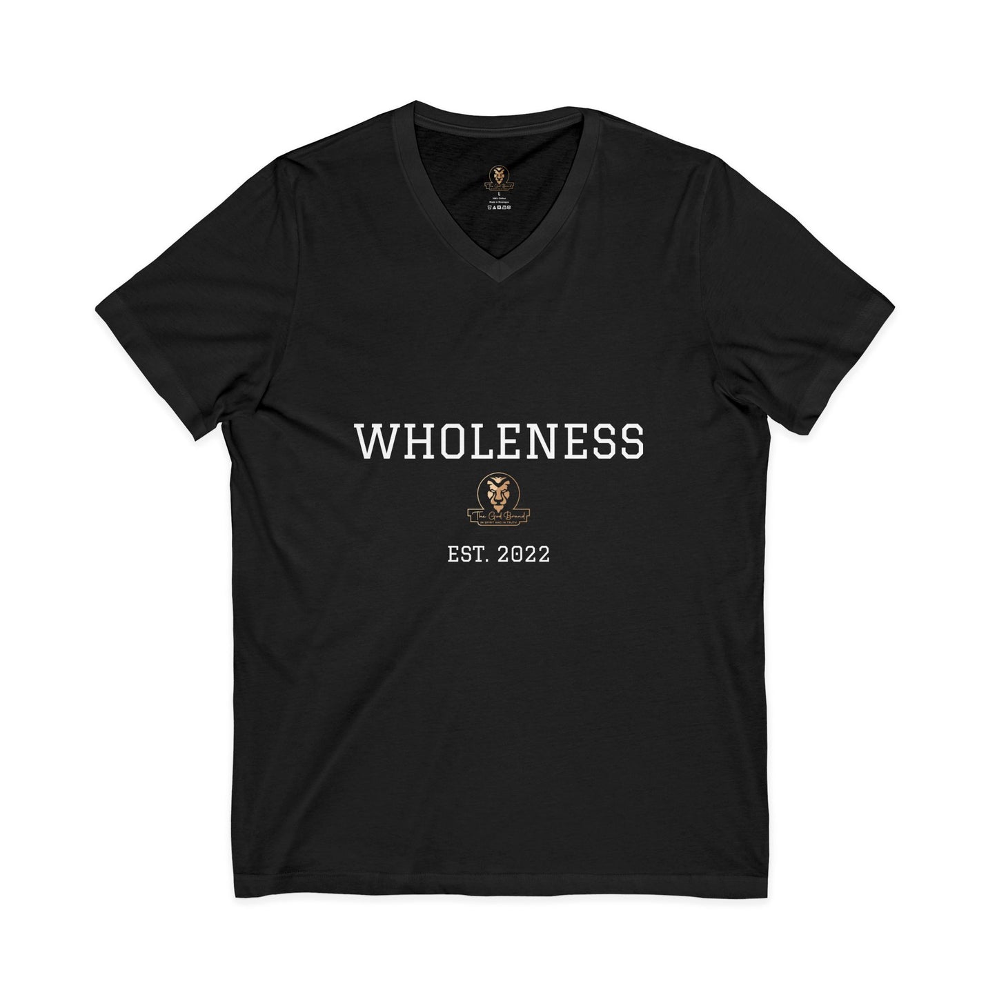 Wholeness V-Neck Tee — Minimal Self-Care Shirt (Est. 2022)