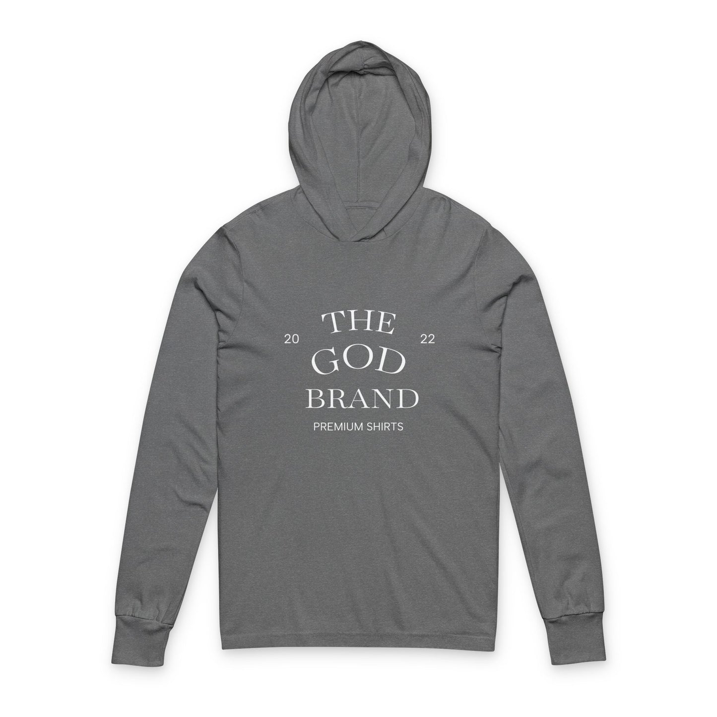 The God Brand Hooded Long-Sleeve Tee — Minimal Christian Faith Hoodie Tee