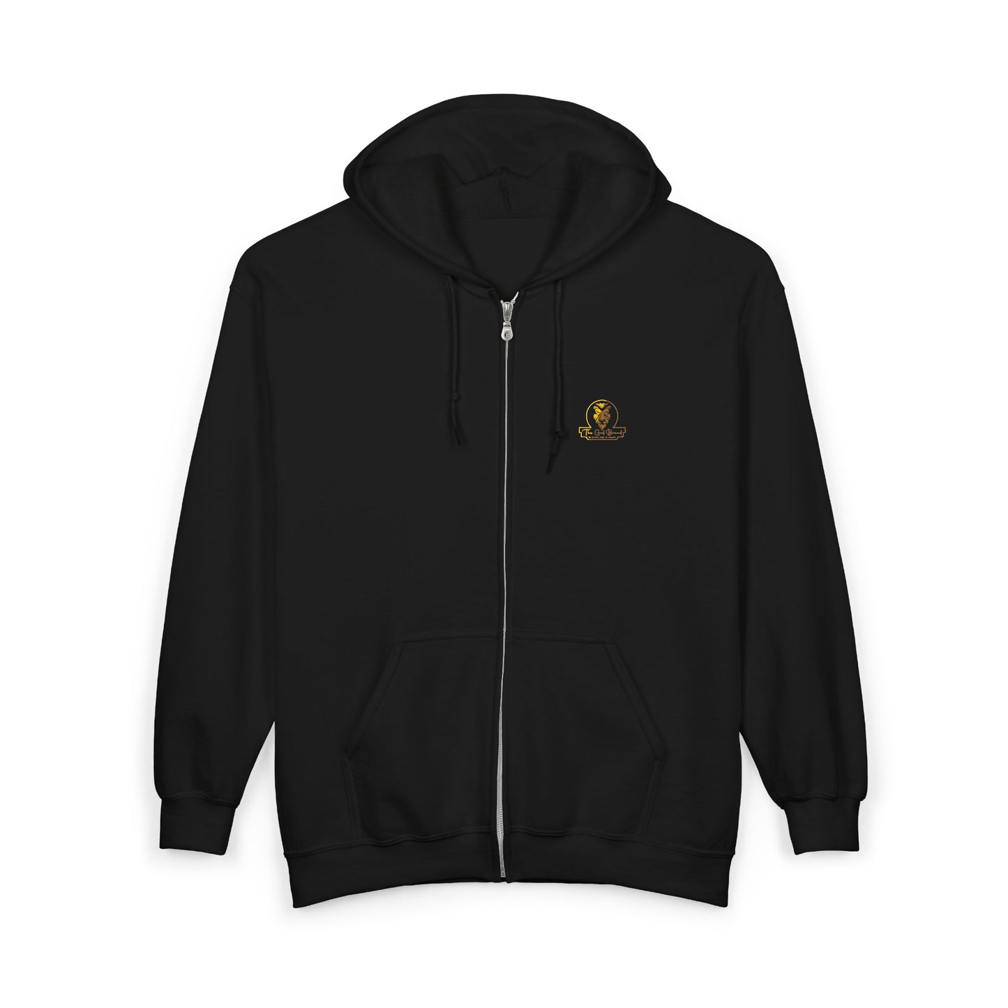 Golden Globe Winner Zip Hoodie — Small Emblem Award Logo Full-Zip Sweatshirt