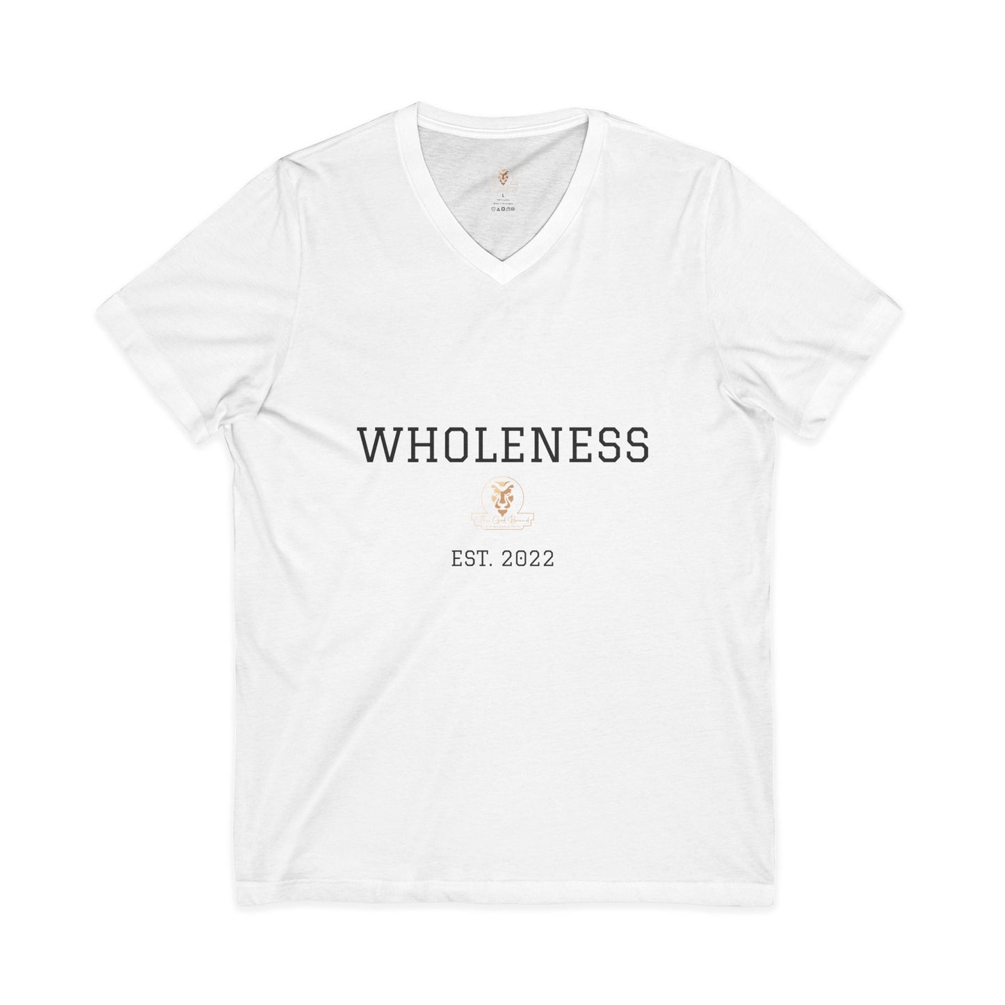 Wholeness V-Neck Tee — Minimal Self-Care Shirt (Est. 2022)