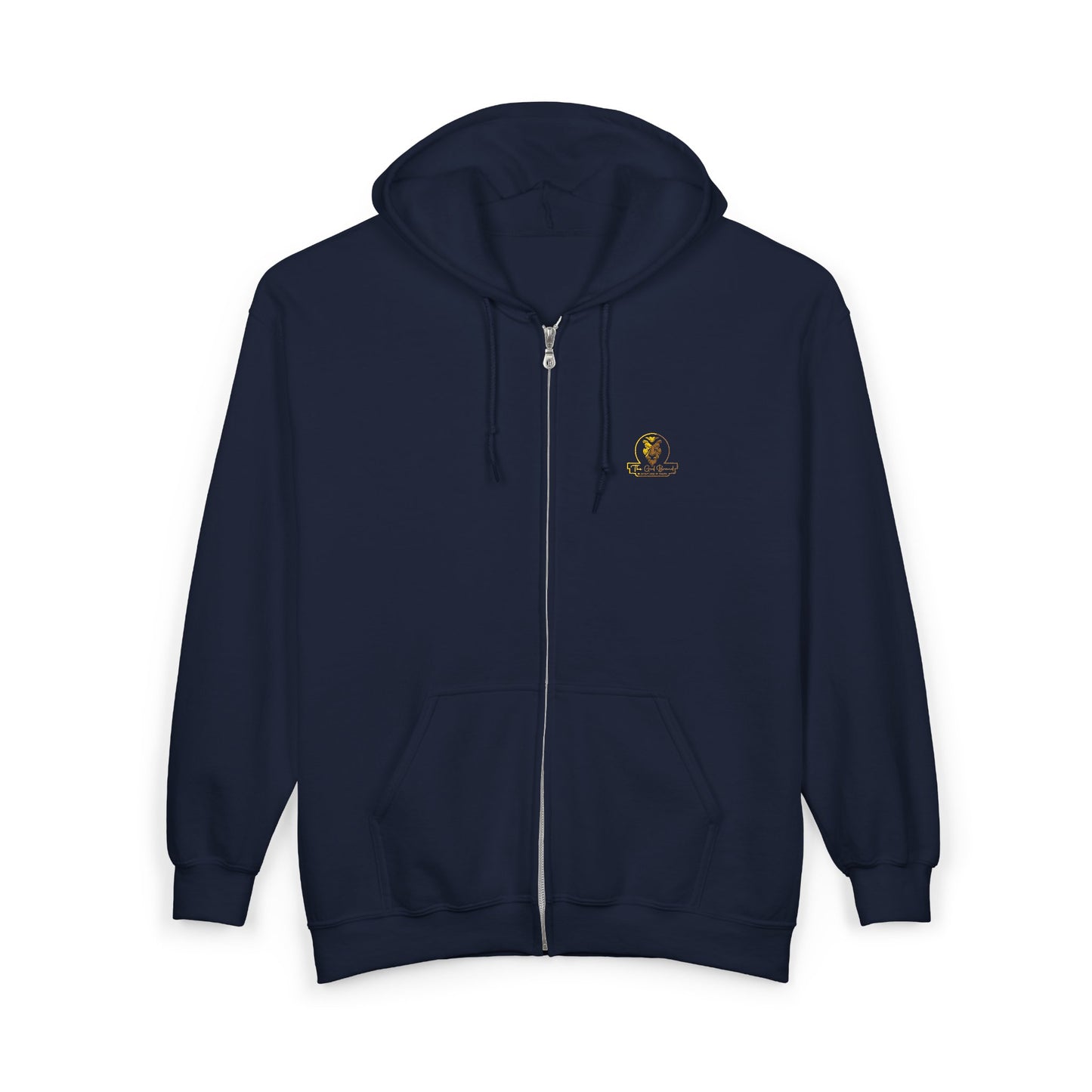 Golden Globe Winner Zip Hoodie — Small Emblem Award Logo Full-Zip Sweatshirt