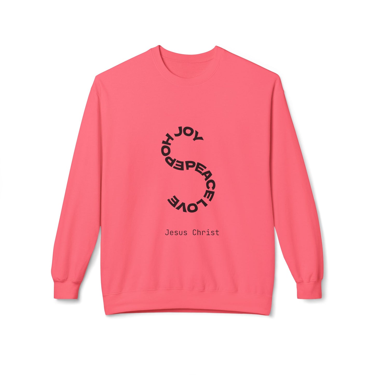 Christian Crewneck Sweatshirt — Joy Peace Love Holy (Jesus Christ)