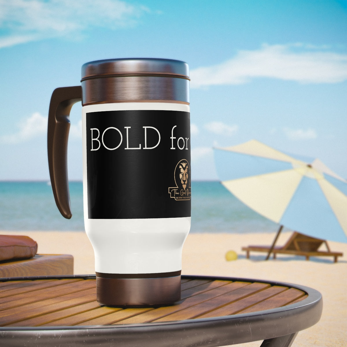 Stainless Steel Travel Mug with Handle, 14oz